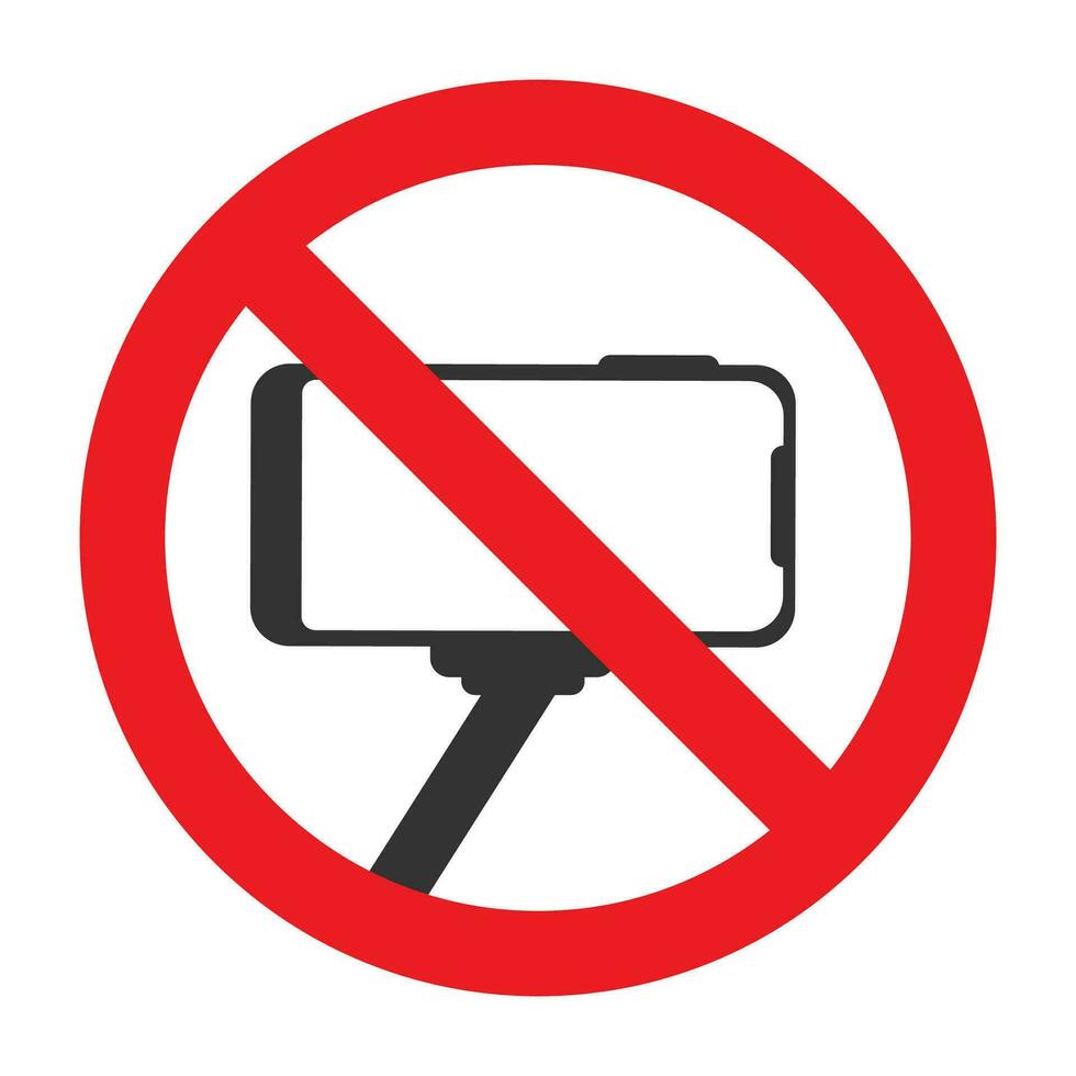 Vektor Illustration von Selfies sind verboten Symbol im dunkel Farbe und Weiß Hintergrund