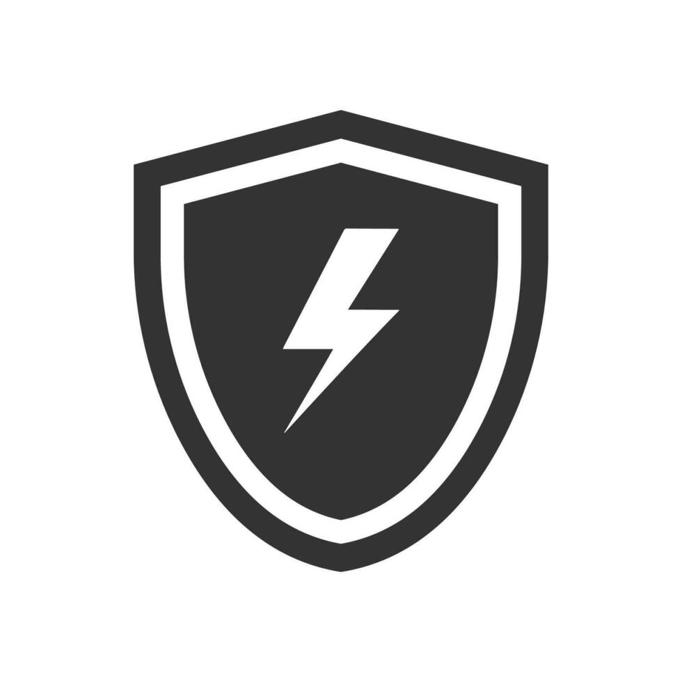 Vektor Illustration von elektrisch Schutz Symbol im dunkel Farbe und Weiß Hintergrund