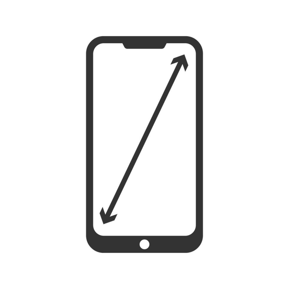 Vektor Illustration von Smartphone Bildschirm Größe Symbol im dunkel Farbe und Weiß Hintergrund
