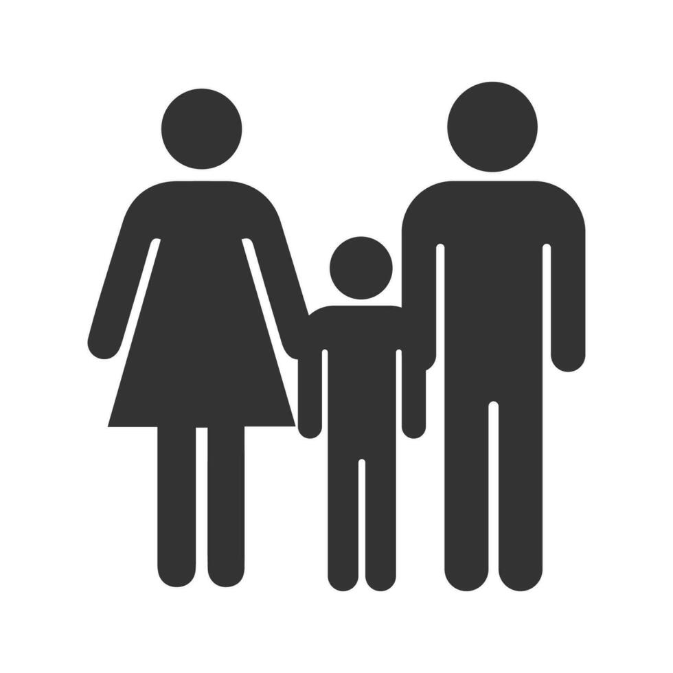 vektor illustration av familj ikon i mörk Färg och vit bakgrund