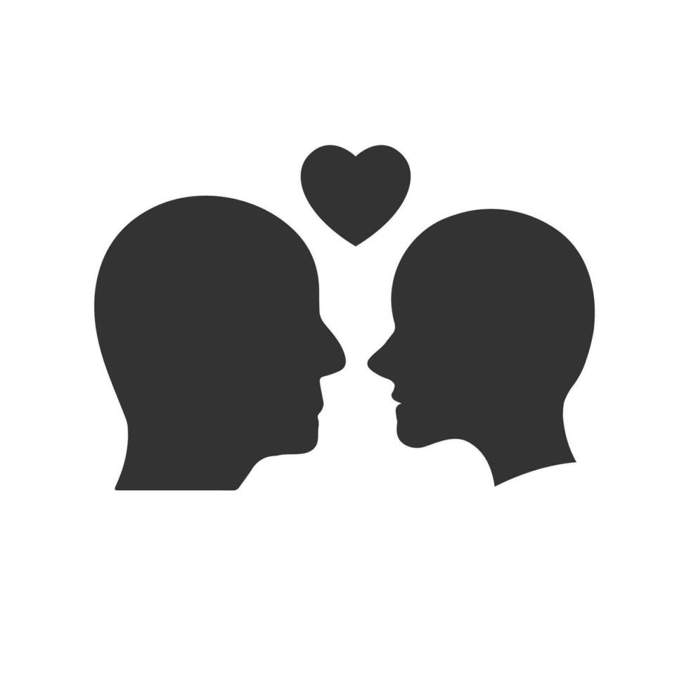 vektor illustration av kärlek de motsatt sex ikon i mörk Färg och vit bakgrund