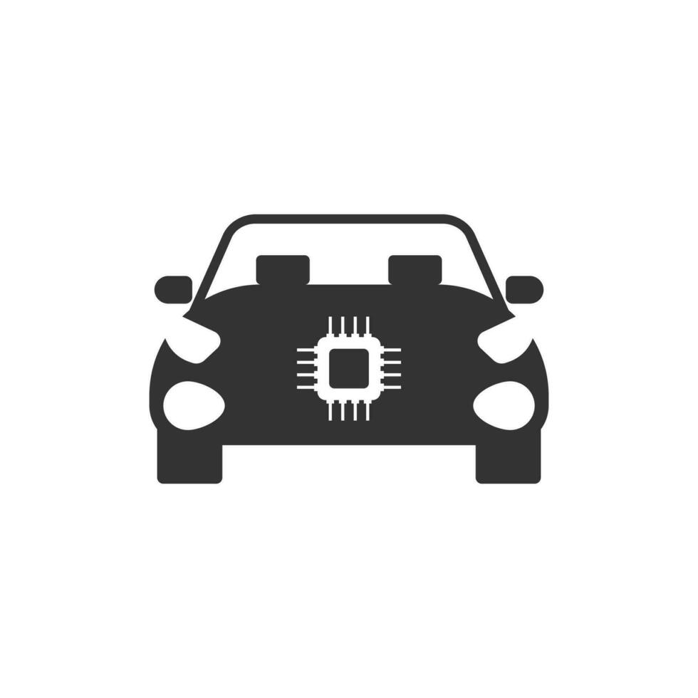 Vektor Illustration von Auto Zentralprozessor Motor Symbol im dunkel Farbe und Weiß Hintergrund