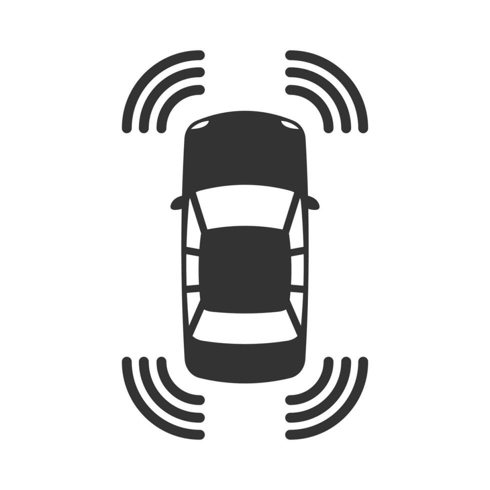 Vektor Illustration von Clever Auto Signal Symbol im dunkel Farbe und Weiß Hintergrund