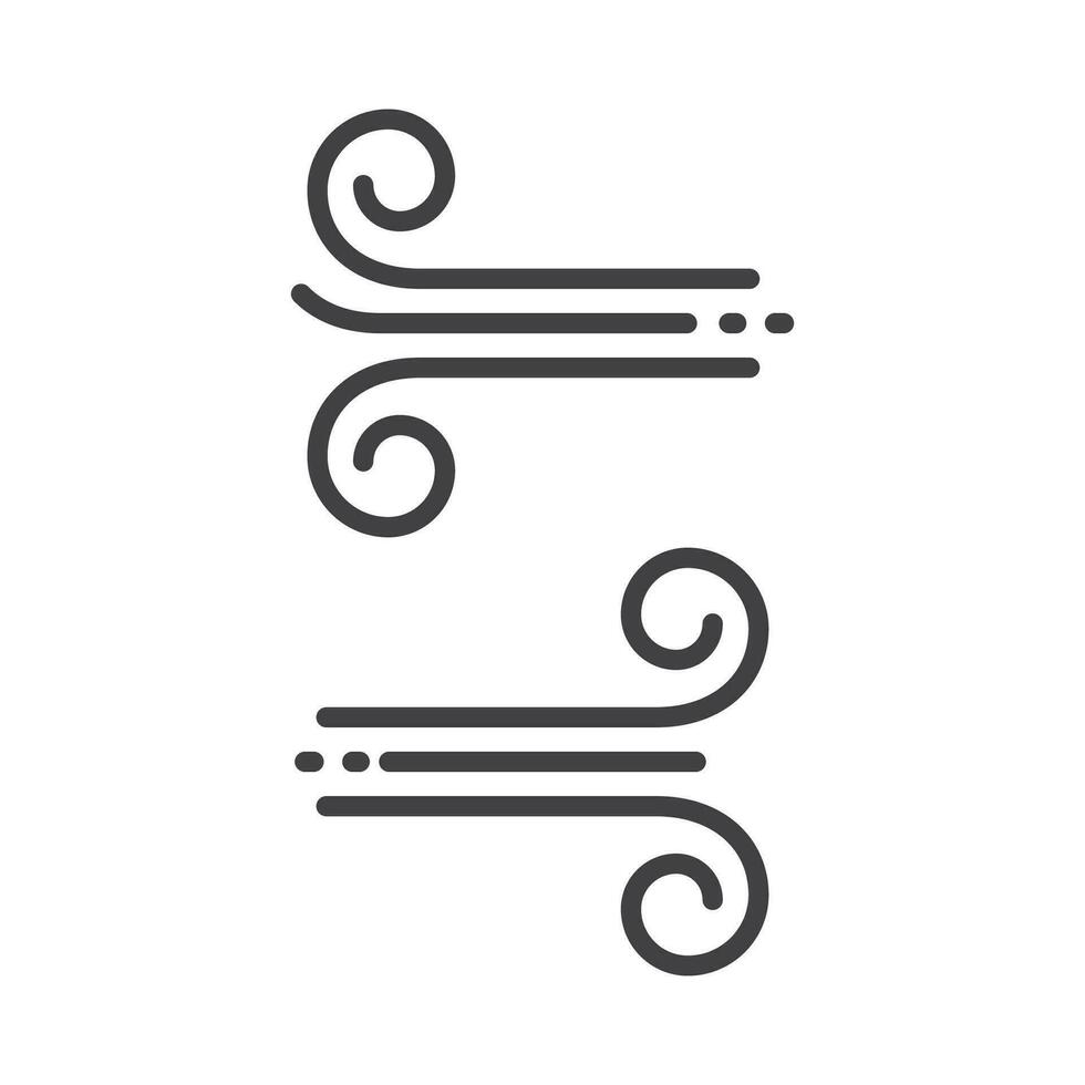 weht Wind Symbol isoliert eben Design Vektor Illustration.