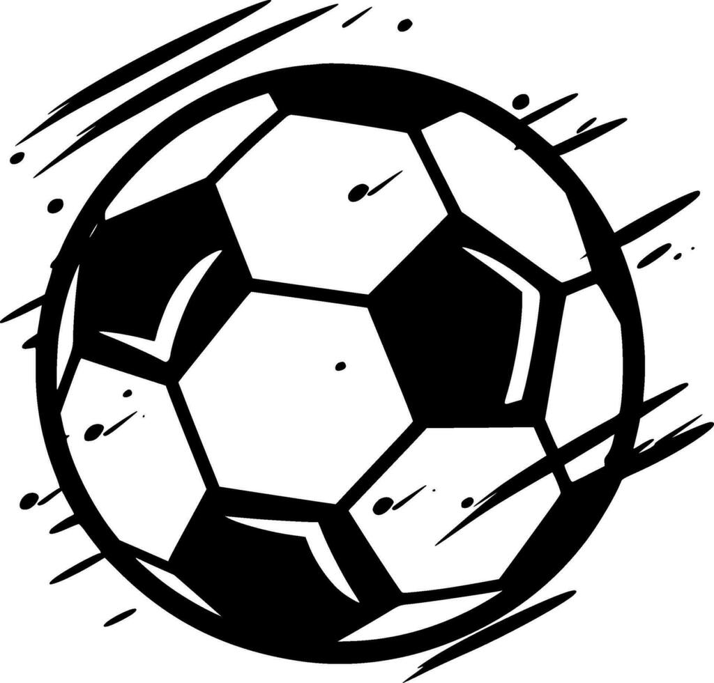 Fußball - - schwarz und Weiß isoliert Symbol - - Vektor Illustration