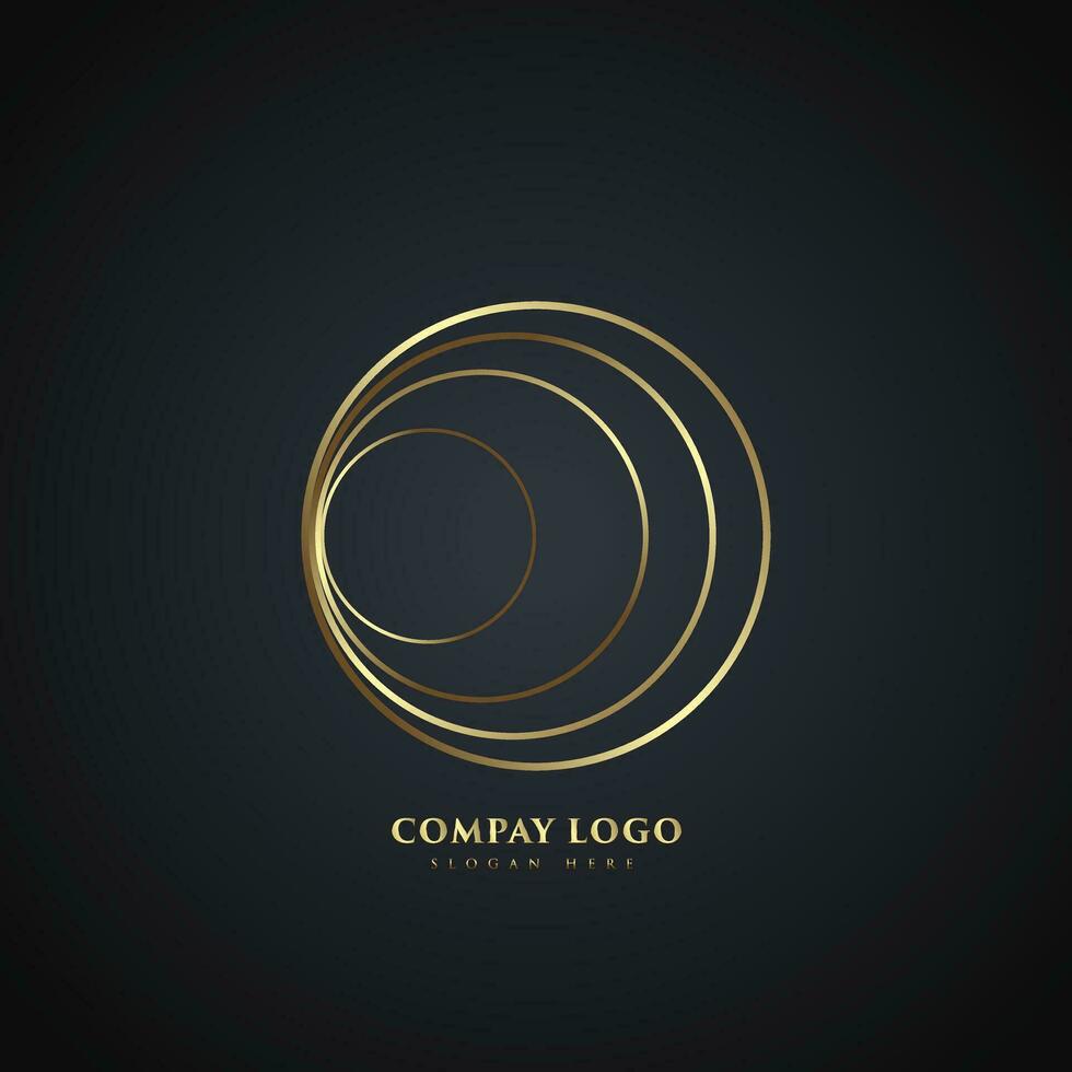 en premuim cirklar logotyp vektor mall, en lyx företag logotyp design, guld vektor, illustration logotyp
