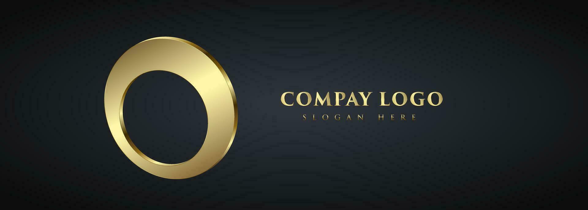 ein dunkel Luxus Kreis Logo Konzepte im Vektor auf dunkel Hintergrund, ein elegant Unternehmen Logo Design, Vektor Illustration Logo Banner