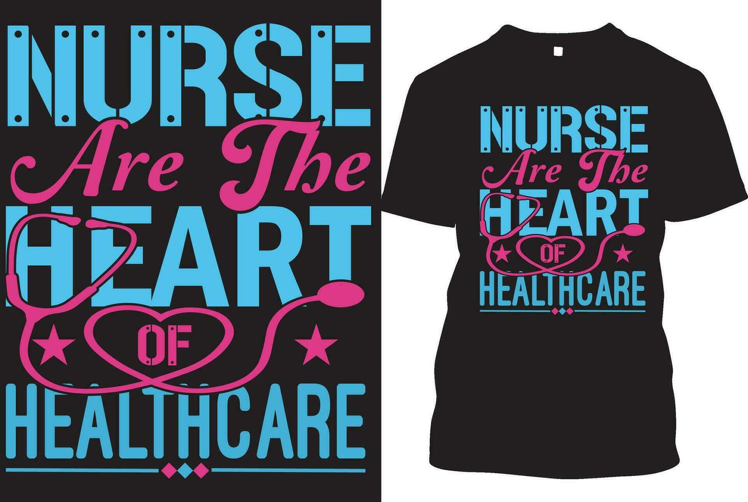 sjuksköterska t-shirtdesigner vektor