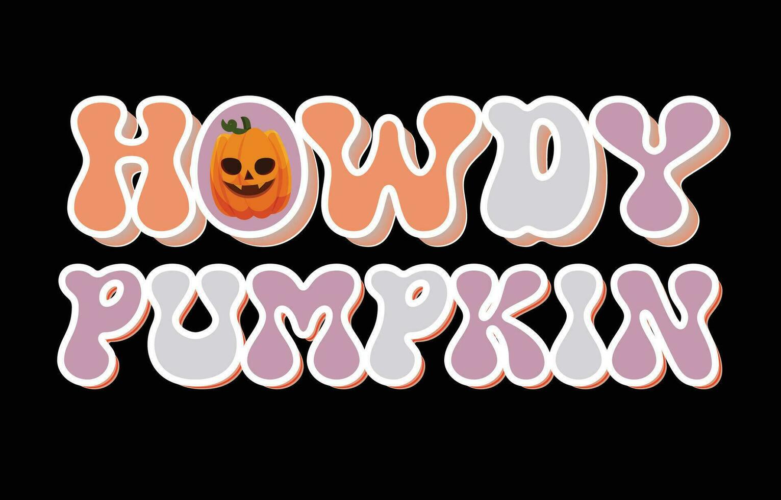 Halloween retro Art Typografie Design zum T-Shirt, Karten, Rahmen Kunstwerk, Taschen, Tassen, Aufkleber usw vektor