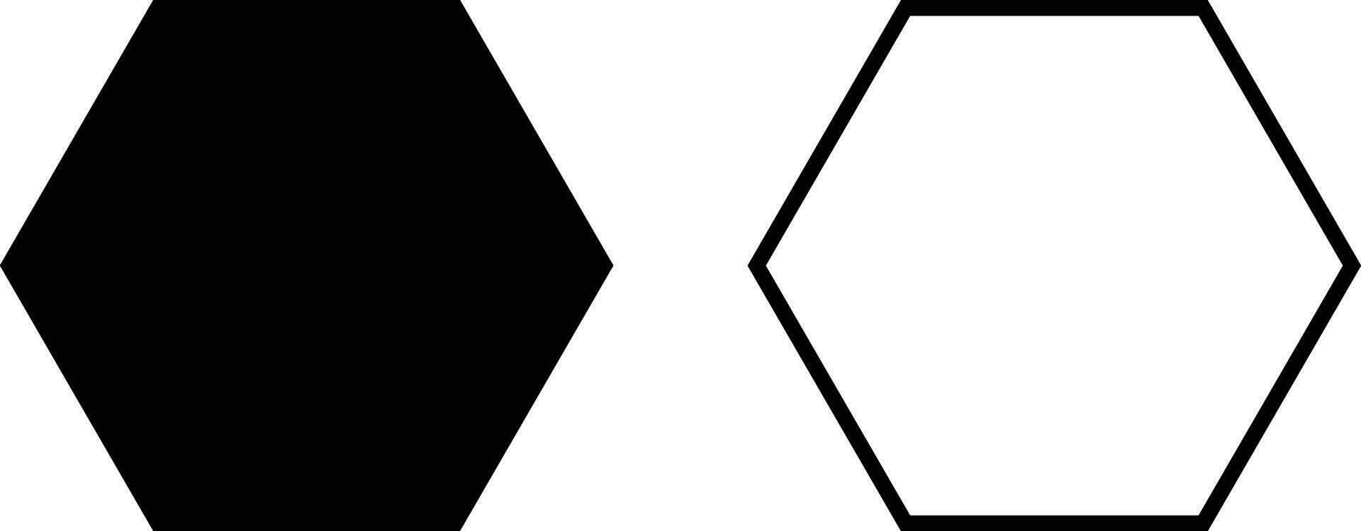 Hexagon Symbol einstellen Vektor im zwei Stile isoliert auf Weiß Hintergrund