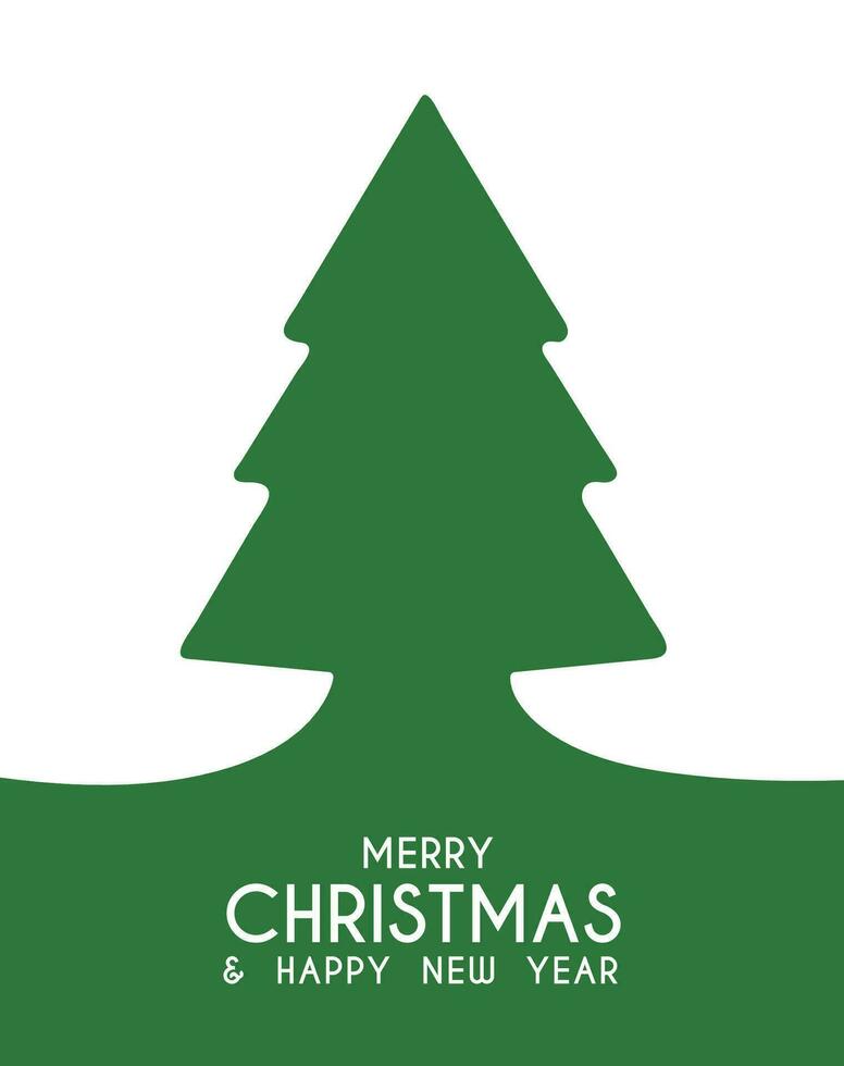 gretting kort häxa jul träd.jul kort med grön gran träd. vektor, tryckbar affisch. vektor