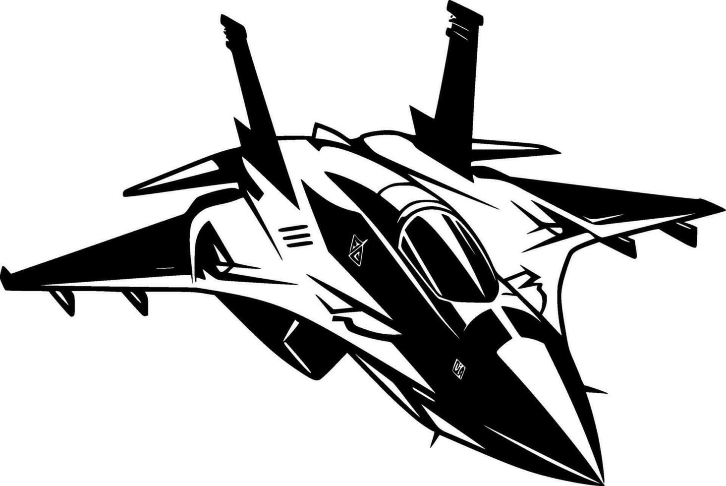 Kämpfer Jet - - minimalistisch und eben Logo - - Vektor Illustration