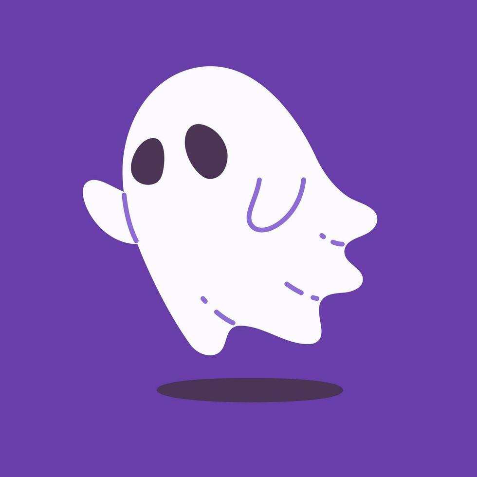 söt spöke tecknad serie spöke i vit dölja halloween skrämmande illustration vektor