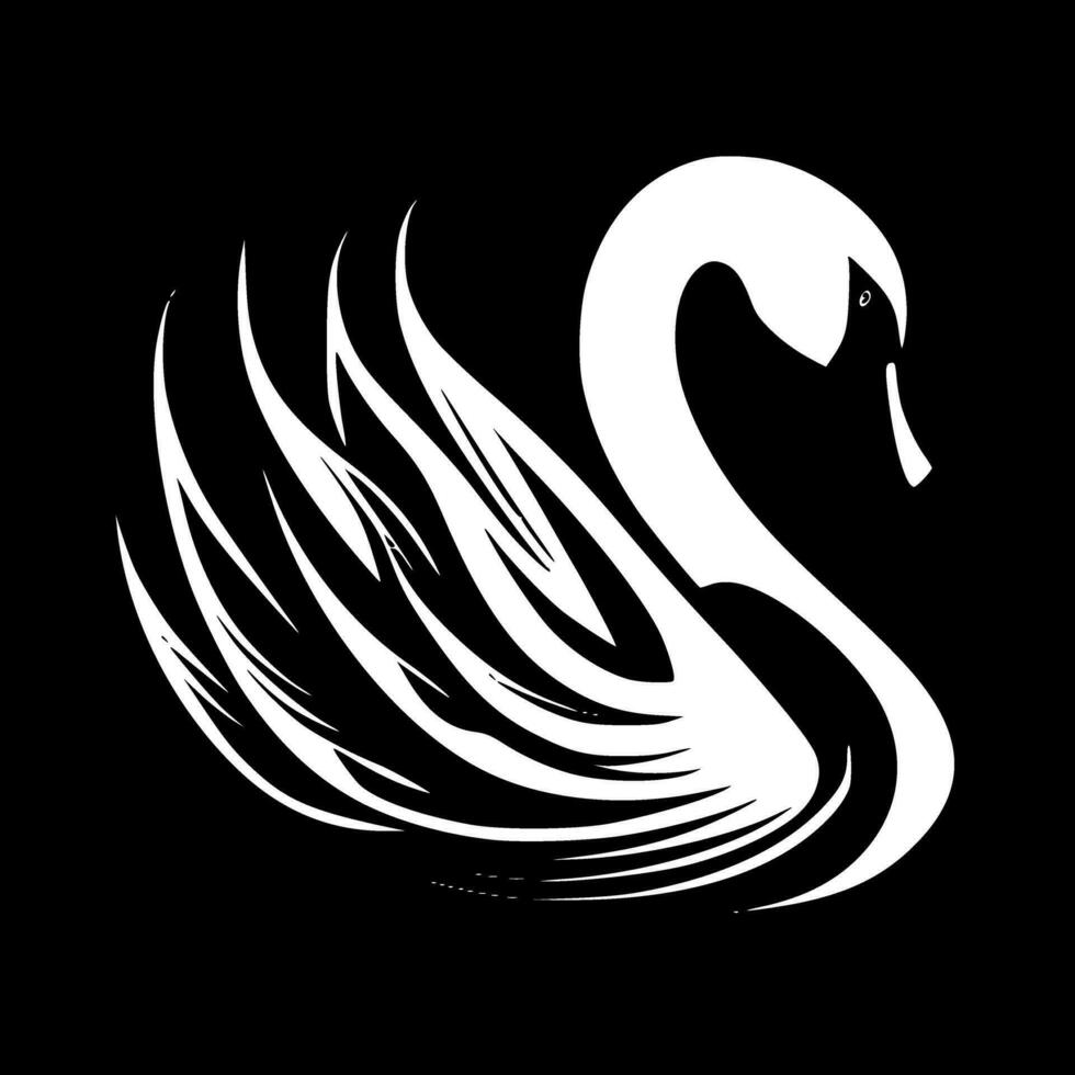 svan - minimalistisk och platt logotyp - vektor illustration