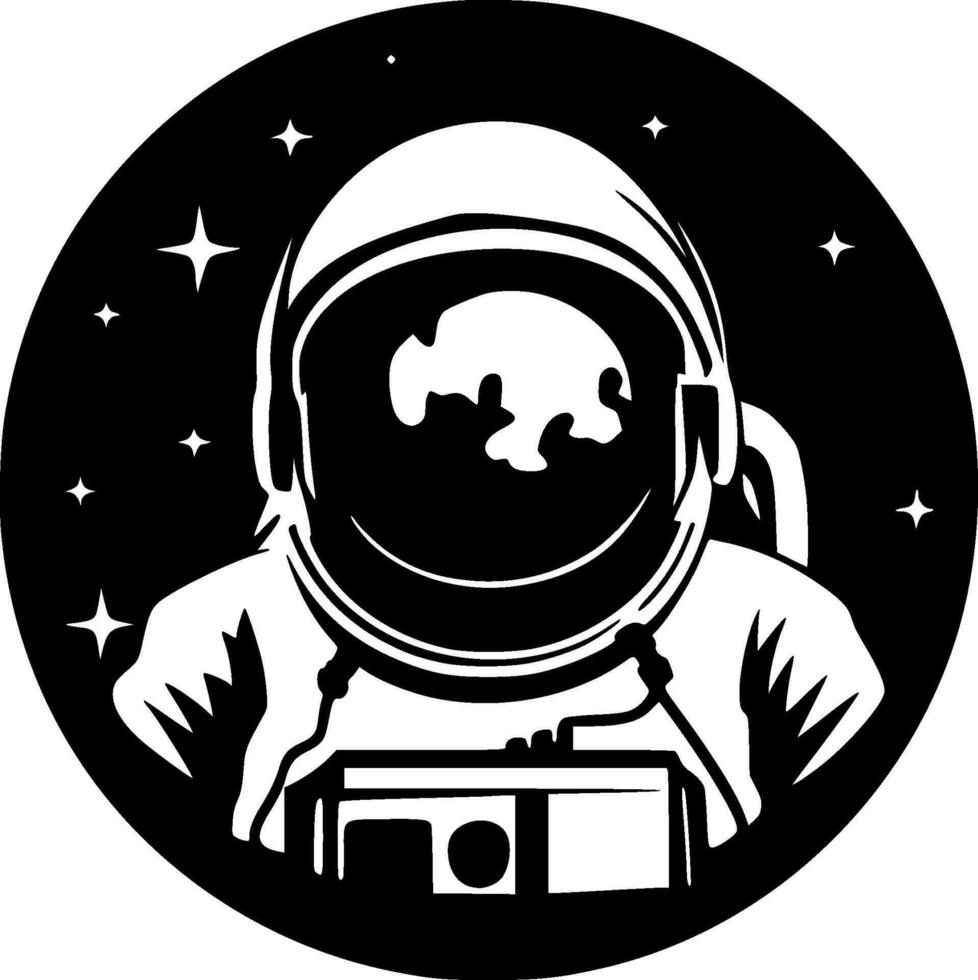 astronaut - minimalistisk och platt logotyp - vektor illustration