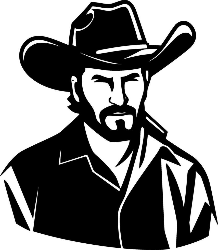 Cowboy, schwarz und Weiß Vektor Illustration