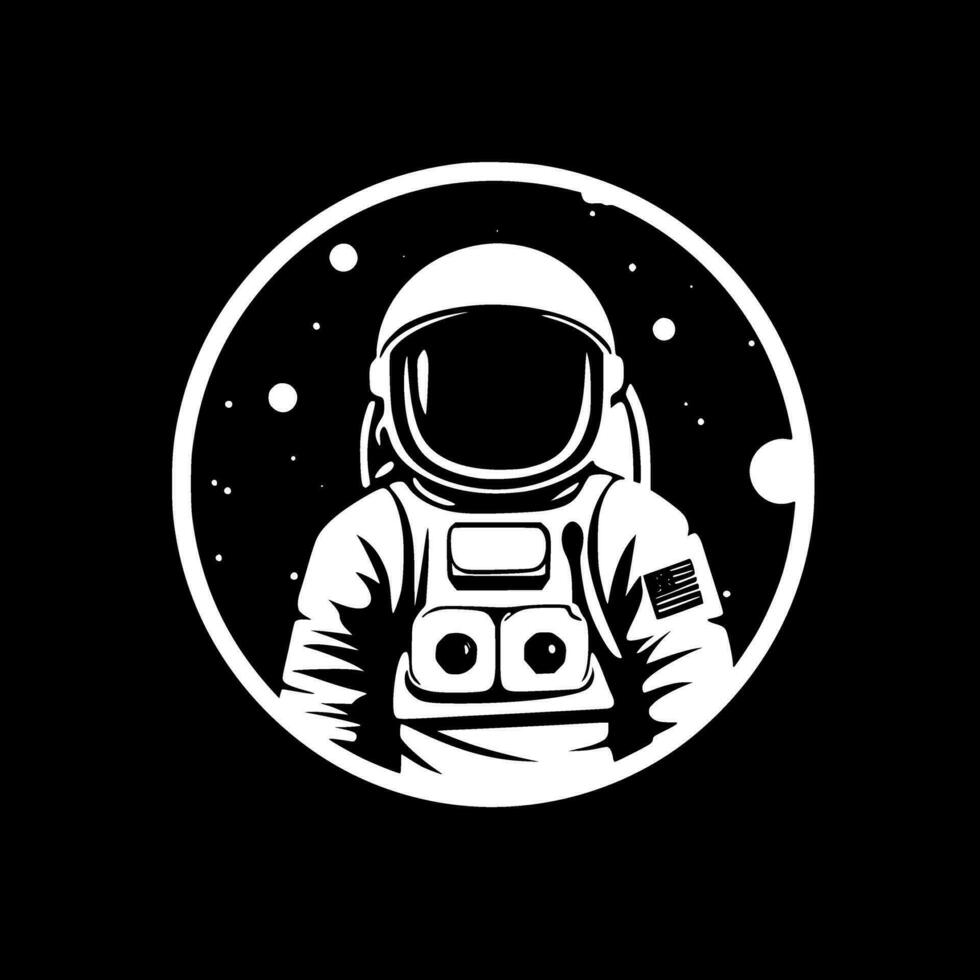 astronaut - minimalistisk och platt logotyp - vektor illustration