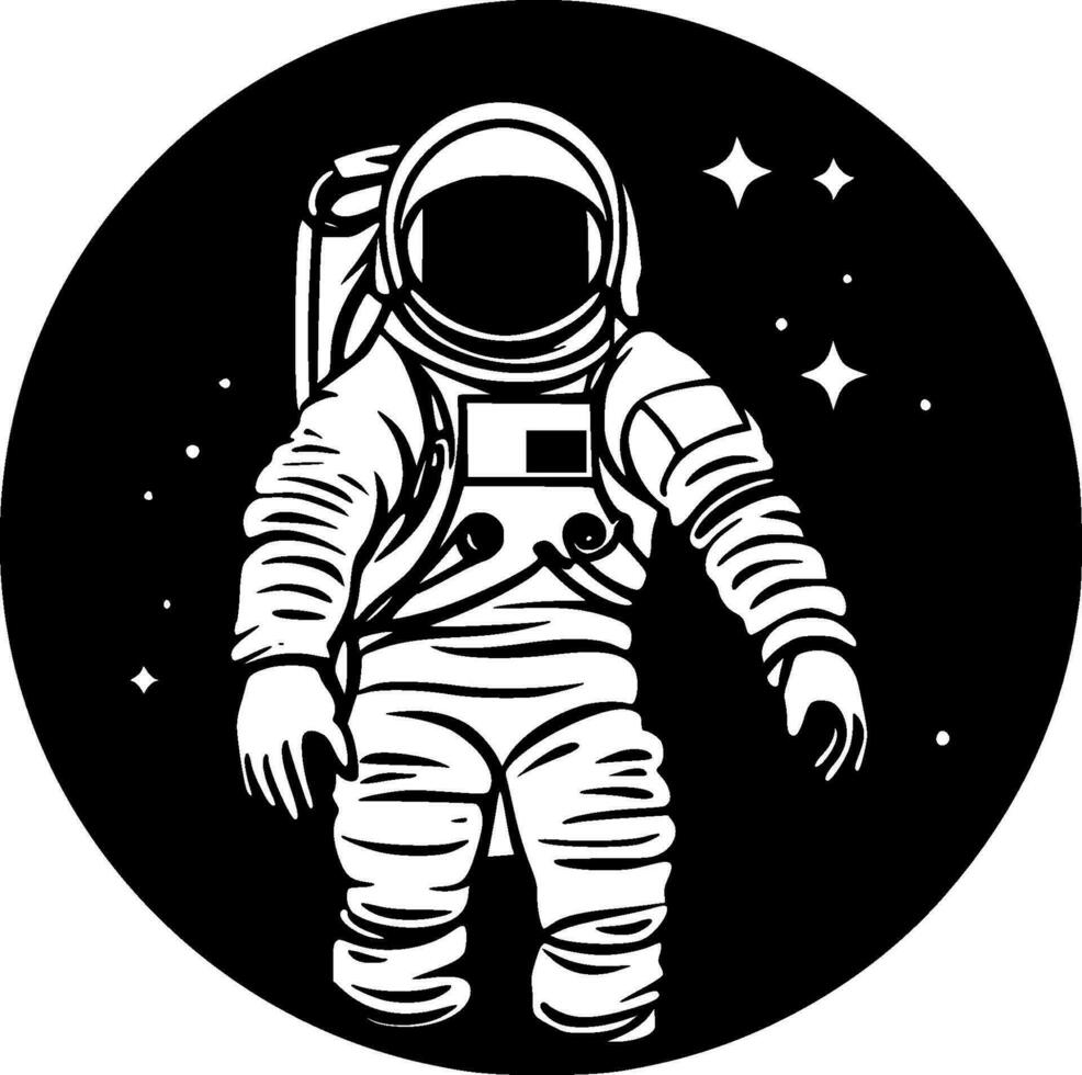 astronaut - minimalistisk och platt logotyp - vektor illustration