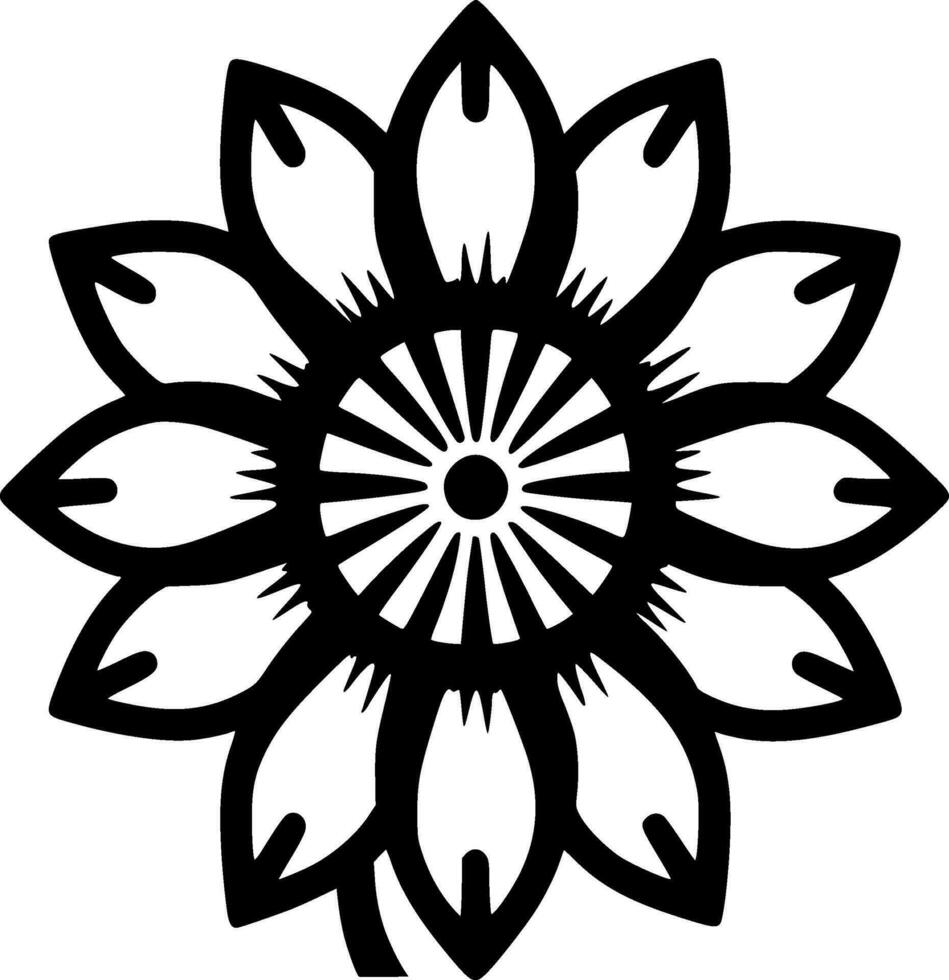 blomma, minimalistisk och enkel silhuett - vektor illustration