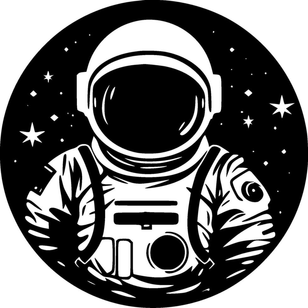 Astronaut, schwarz und Weiß Vektor Illustration