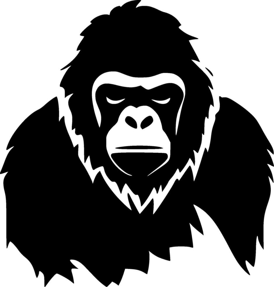 gorilla - minimalistisk och platt logotyp - vektor illustration