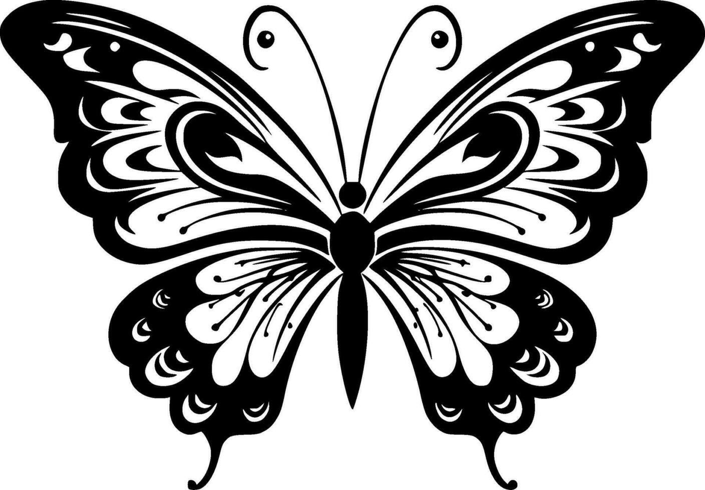 fjäril - minimalistisk och platt logotyp - vektor illustration
