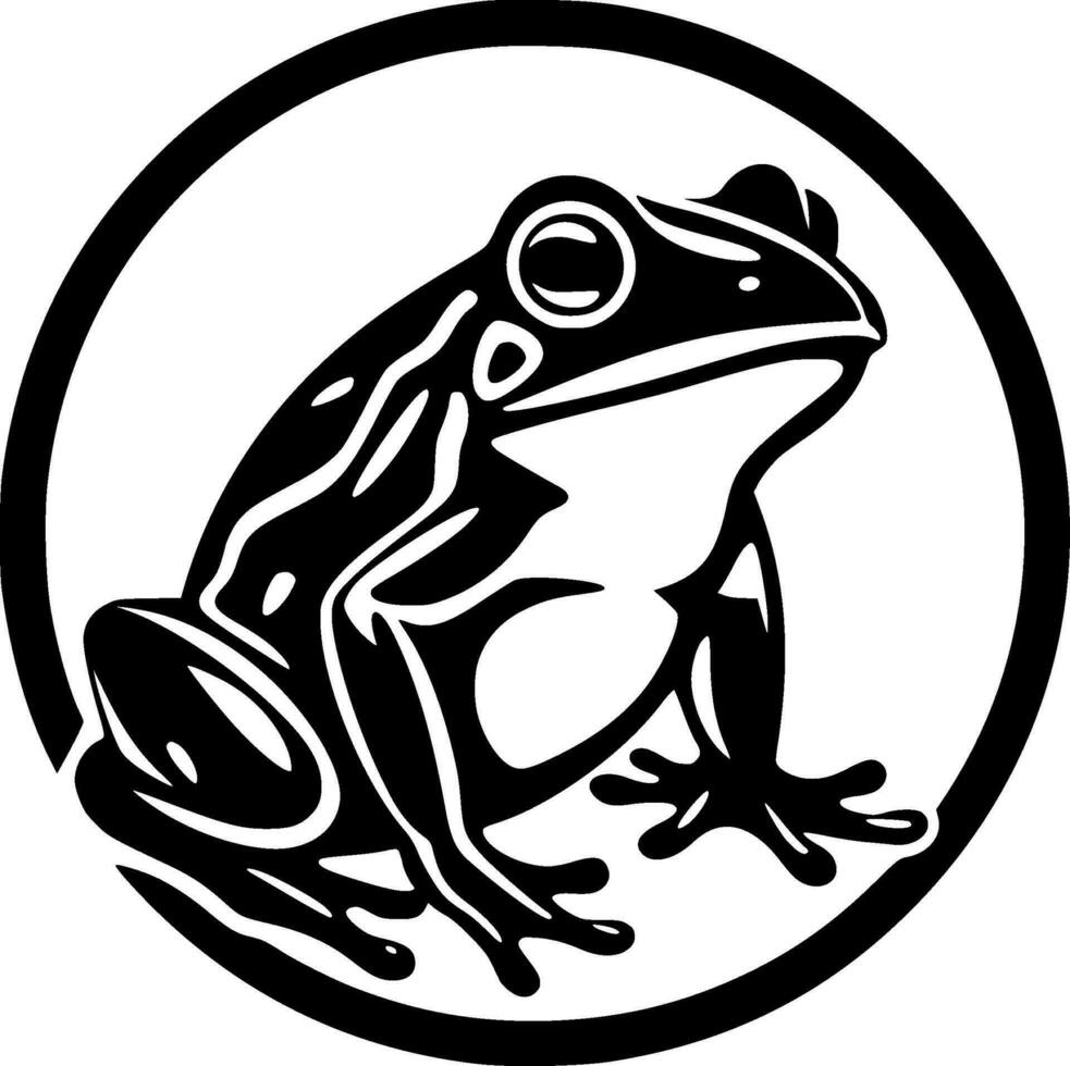 Frosch - - schwarz und Weiß isoliert Symbol - - Vektor Illustration