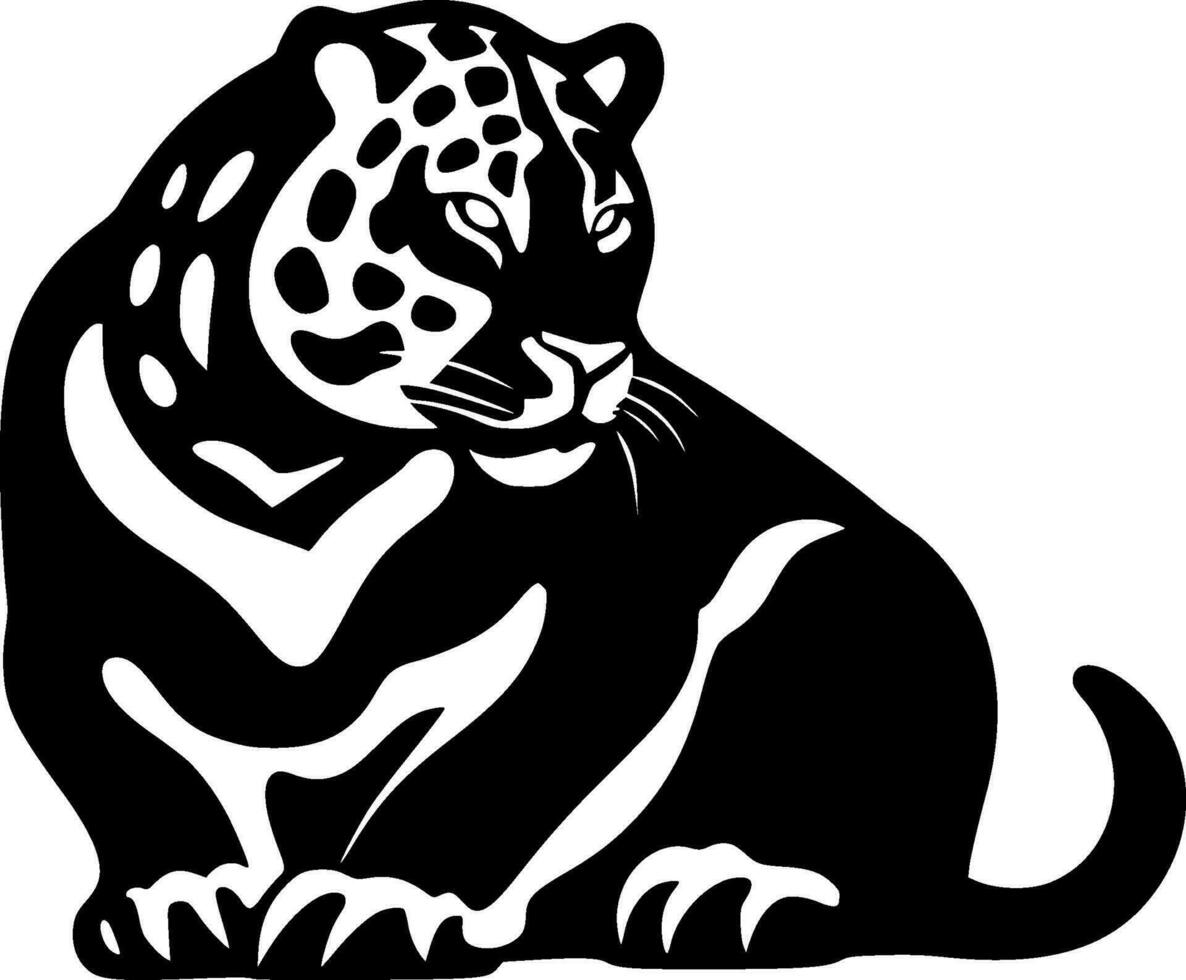 Leopard - - schwarz und Weiß isoliert Symbol - - Vektor Illustration