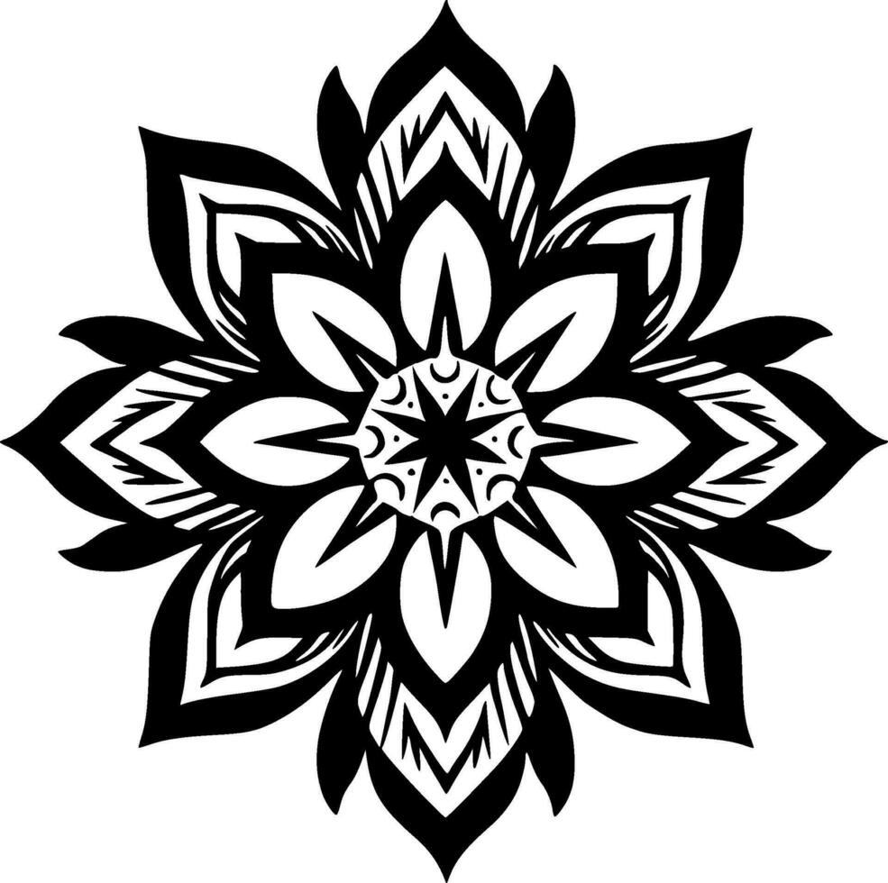 mandala - minimalistisk och platt logotyp - vektor illustration