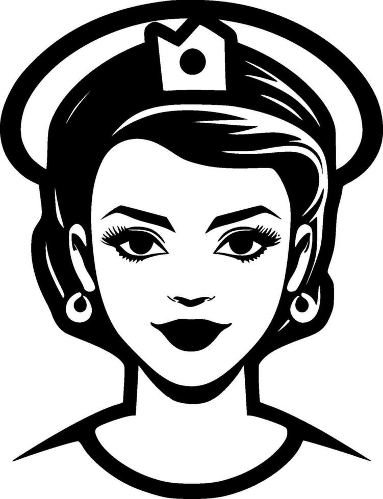 sjuksköterska - minimalistisk och platt logotyp - vektor illustration