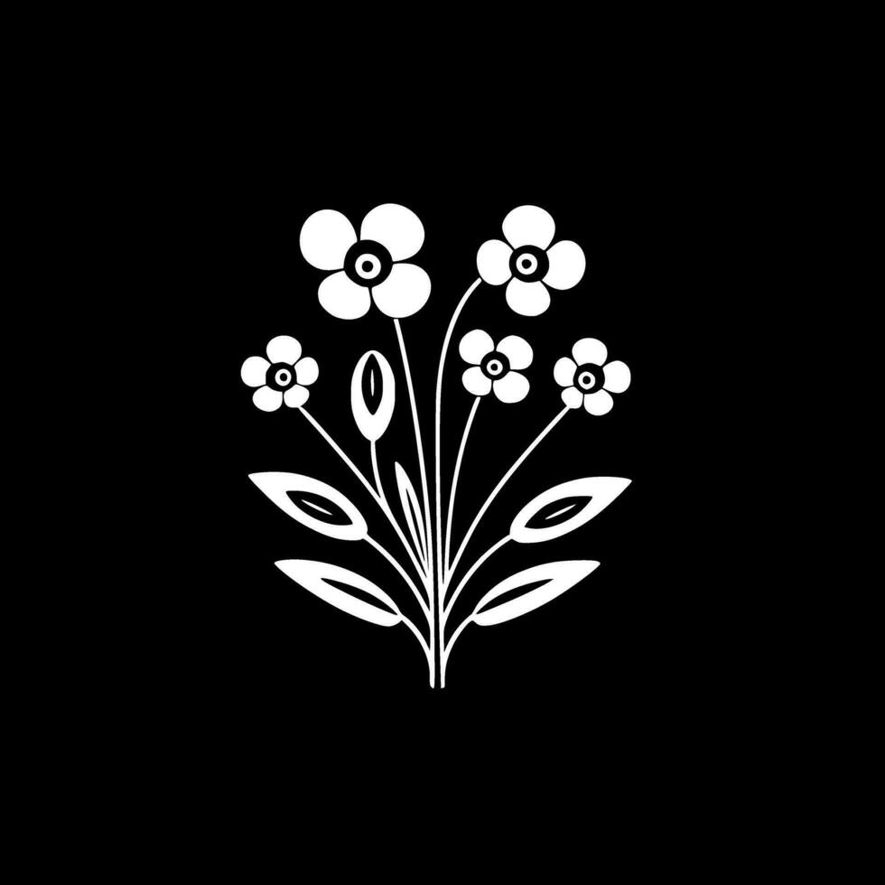 blommor, minimalistisk och enkel silhuett - vektor illustration