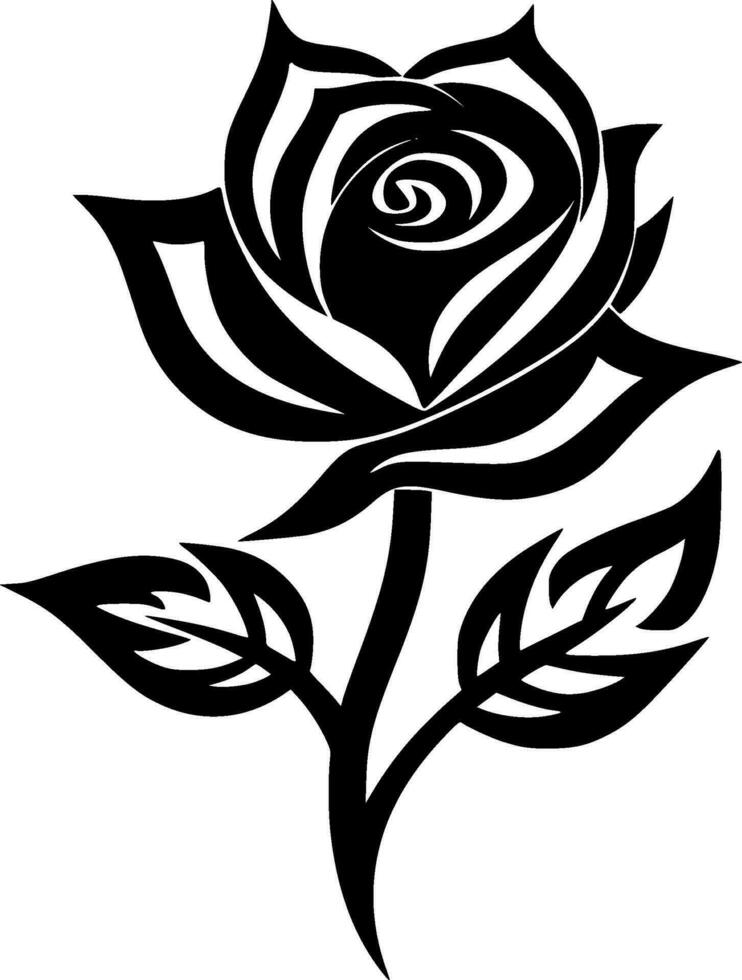 Blume - - schwarz und Weiß isoliert Symbol - - Vektor Illustration