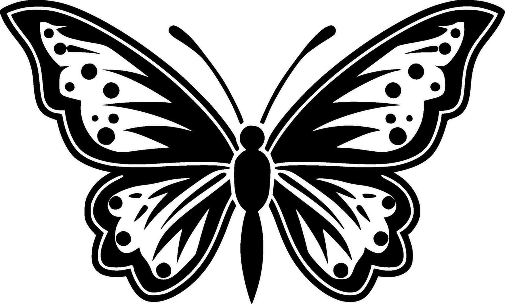 fjäril, minimalistisk och enkel silhuett - vektor illustration
