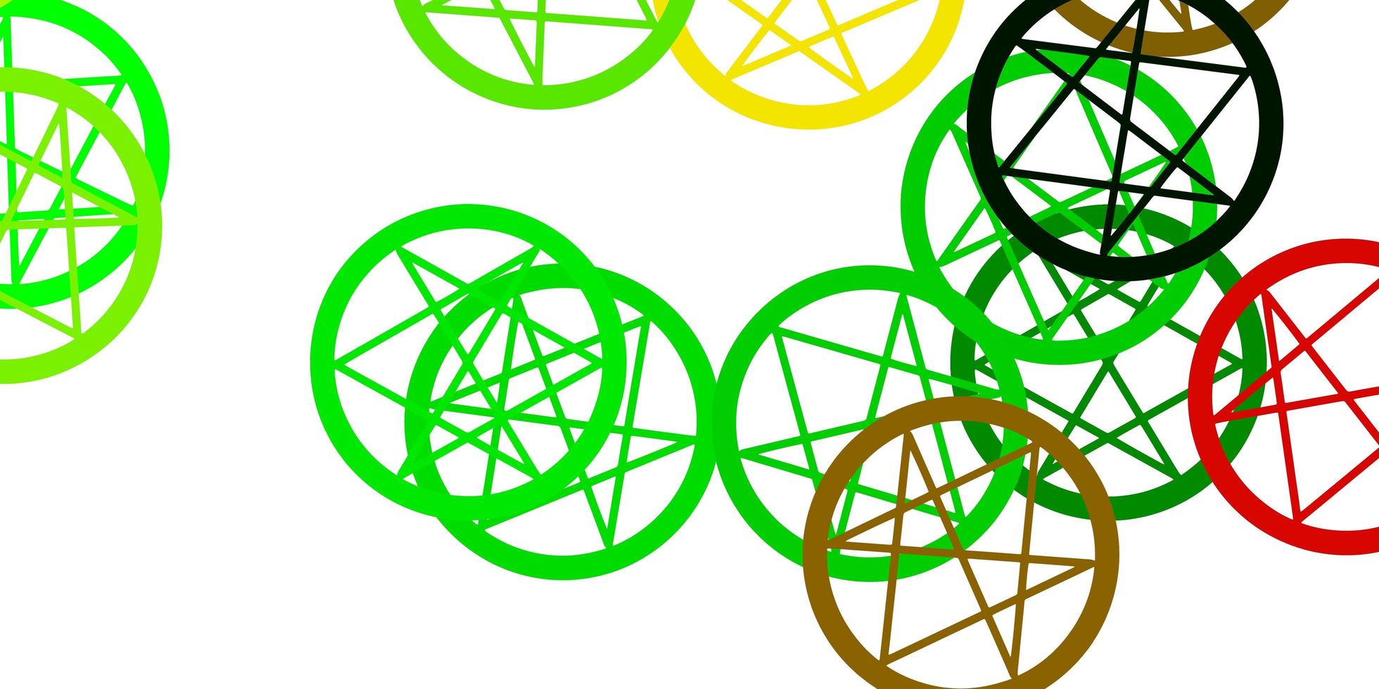 hellgrün-gelbe Vektorvorlage mit esoterischen Zeichen vektor