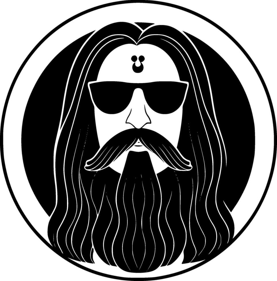 hippie, minimalistisk och enkel silhuett - vektor illustration