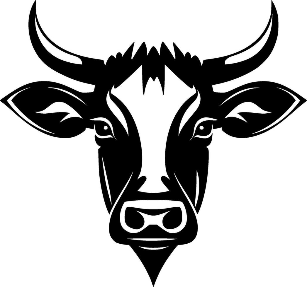Kuh - - schwarz und Weiß isoliert Symbol - - Vektor Illustration