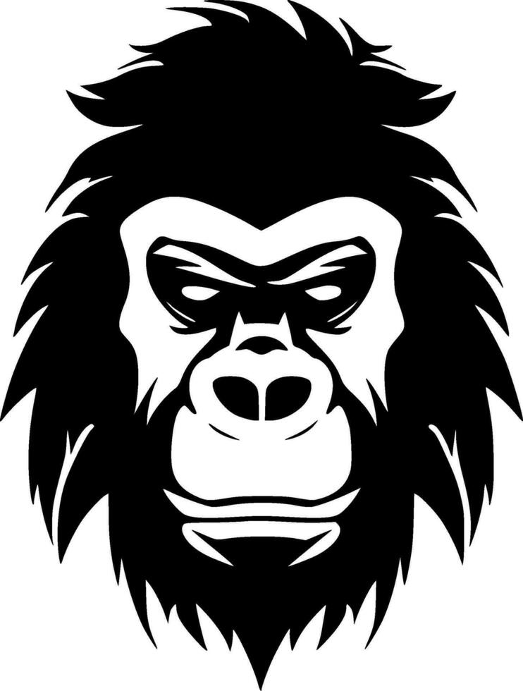 gorilla - minimalistisk och platt logotyp - vektor illustration