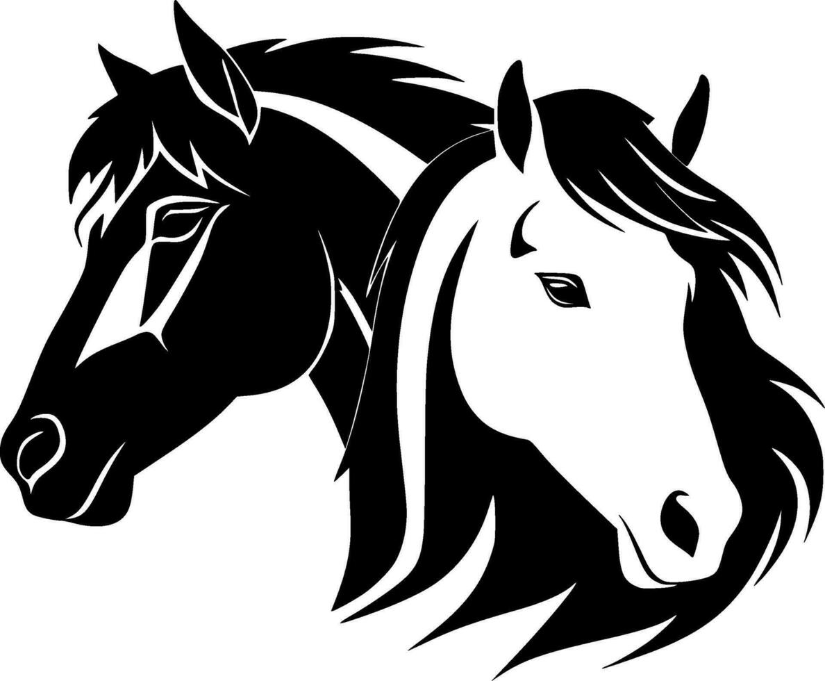 Pferde, minimalistisch und einfach Silhouette - - Vektor Illustration