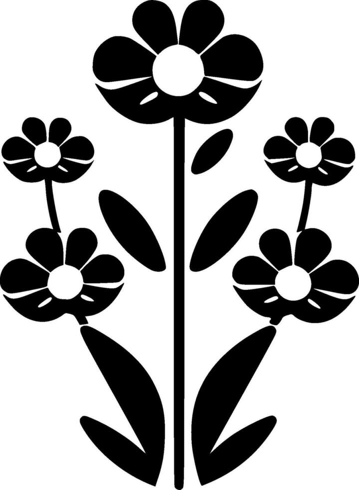 blommor, svart och vit vektor illustration