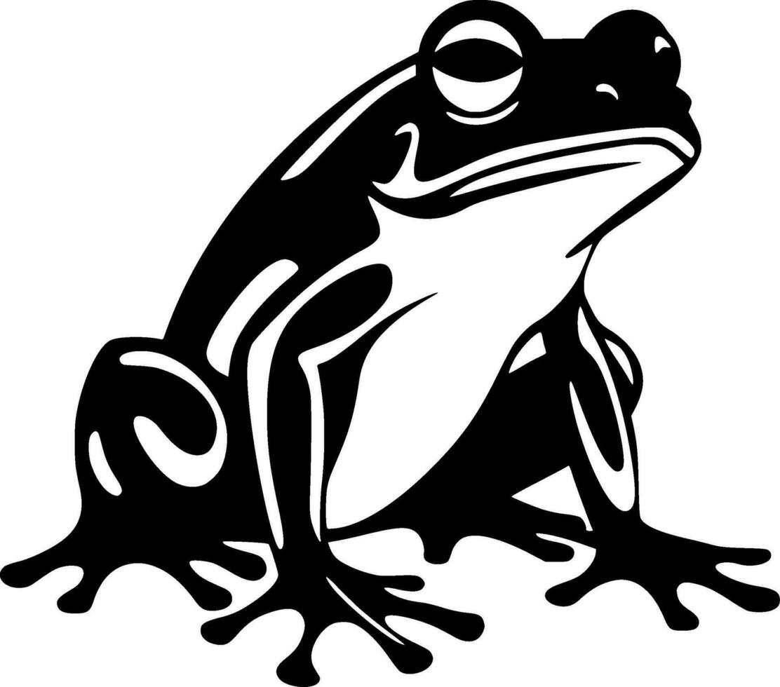 Frosch - - schwarz und Weiß isoliert Symbol - - Vektor Illustration