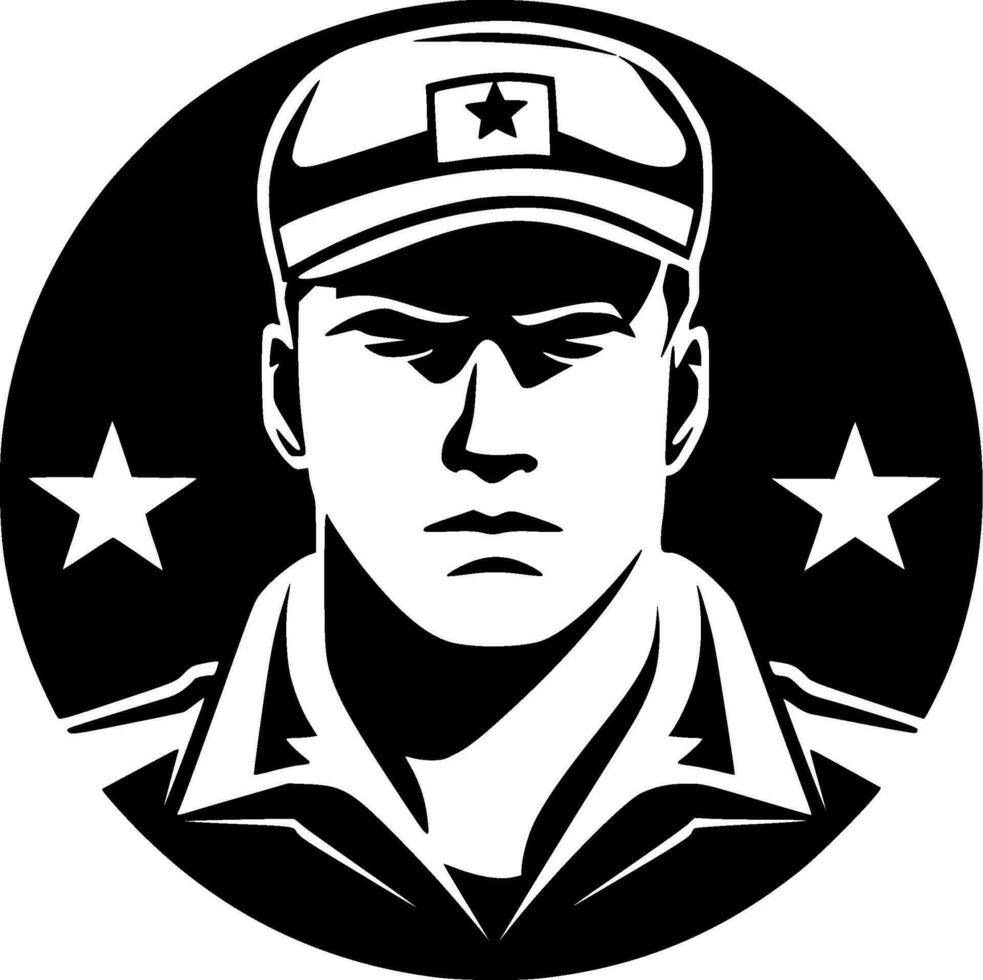 Militär- - - schwarz und Weiß isoliert Symbol - - Vektor Illustration