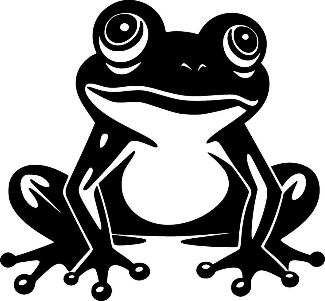 Frosch - - schwarz und Weiß isoliert Symbol - - Vektor Illustration