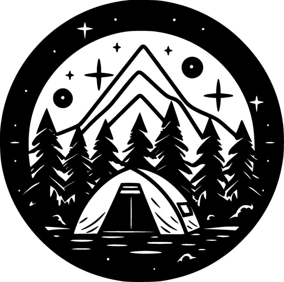 Camping - - hoch Qualität Vektor Logo - - Vektor Illustration Ideal zum T-Shirt Grafik