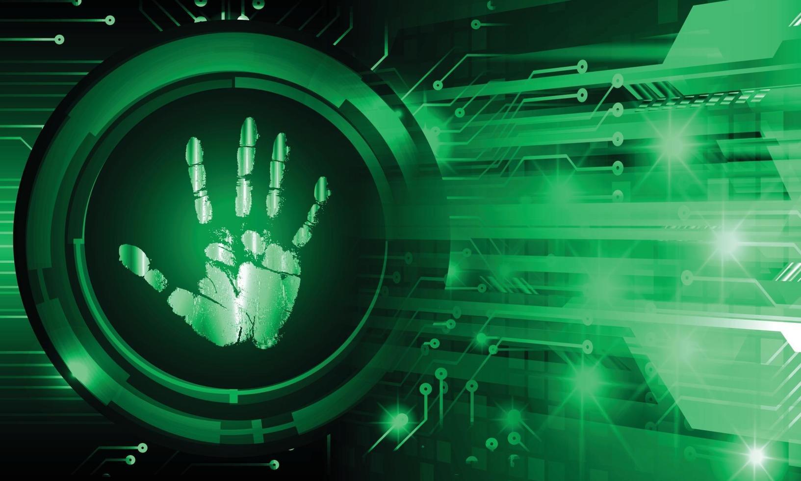Hand Fingerabdruck Netzwerk Cyber Security Hintergrund. vektor