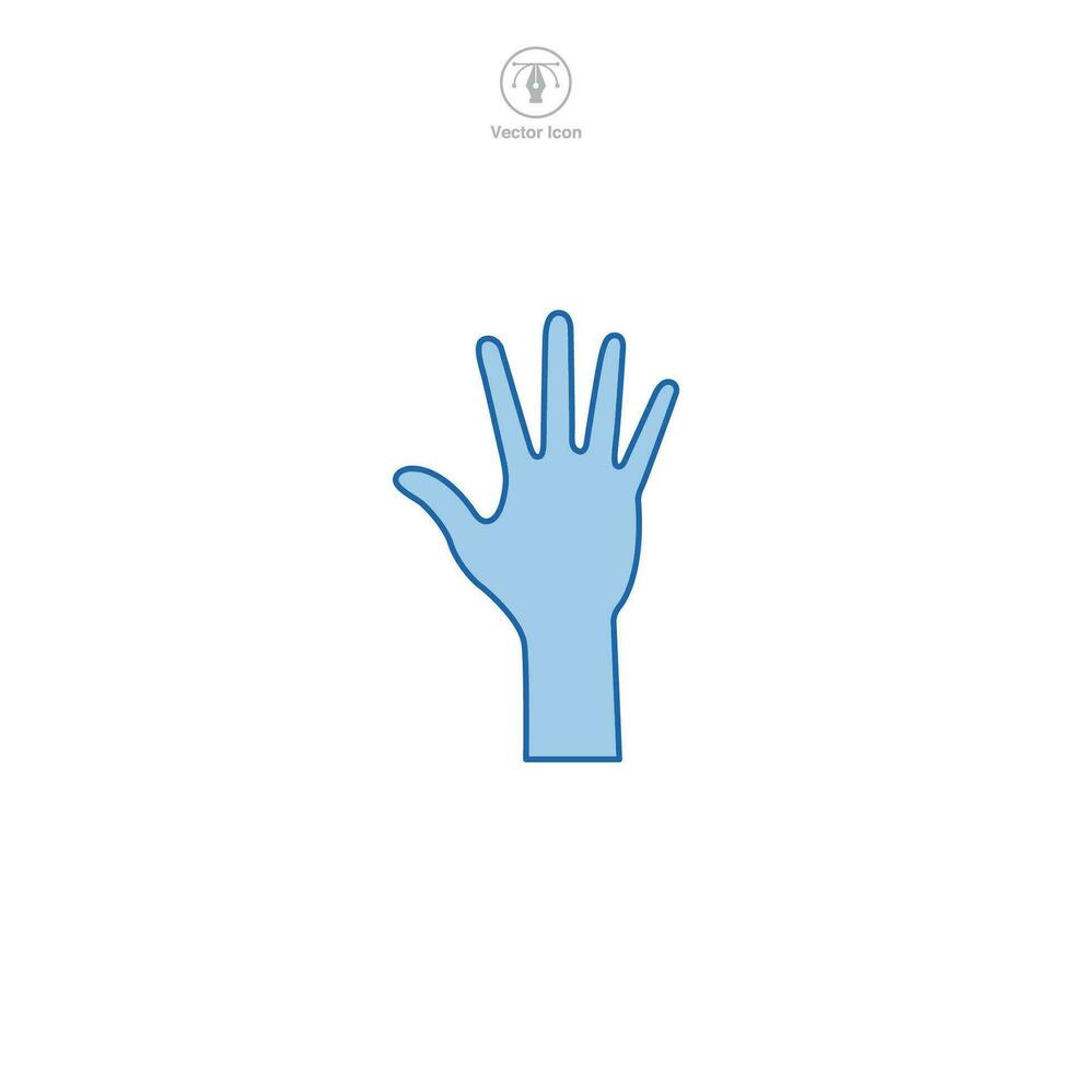 Hand angehoben Symbol Symbol Vektor Illustration isoliert auf Weiß Hintergrund