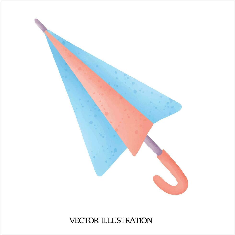 rosa och blå paraply tecknad serie teckning vektor