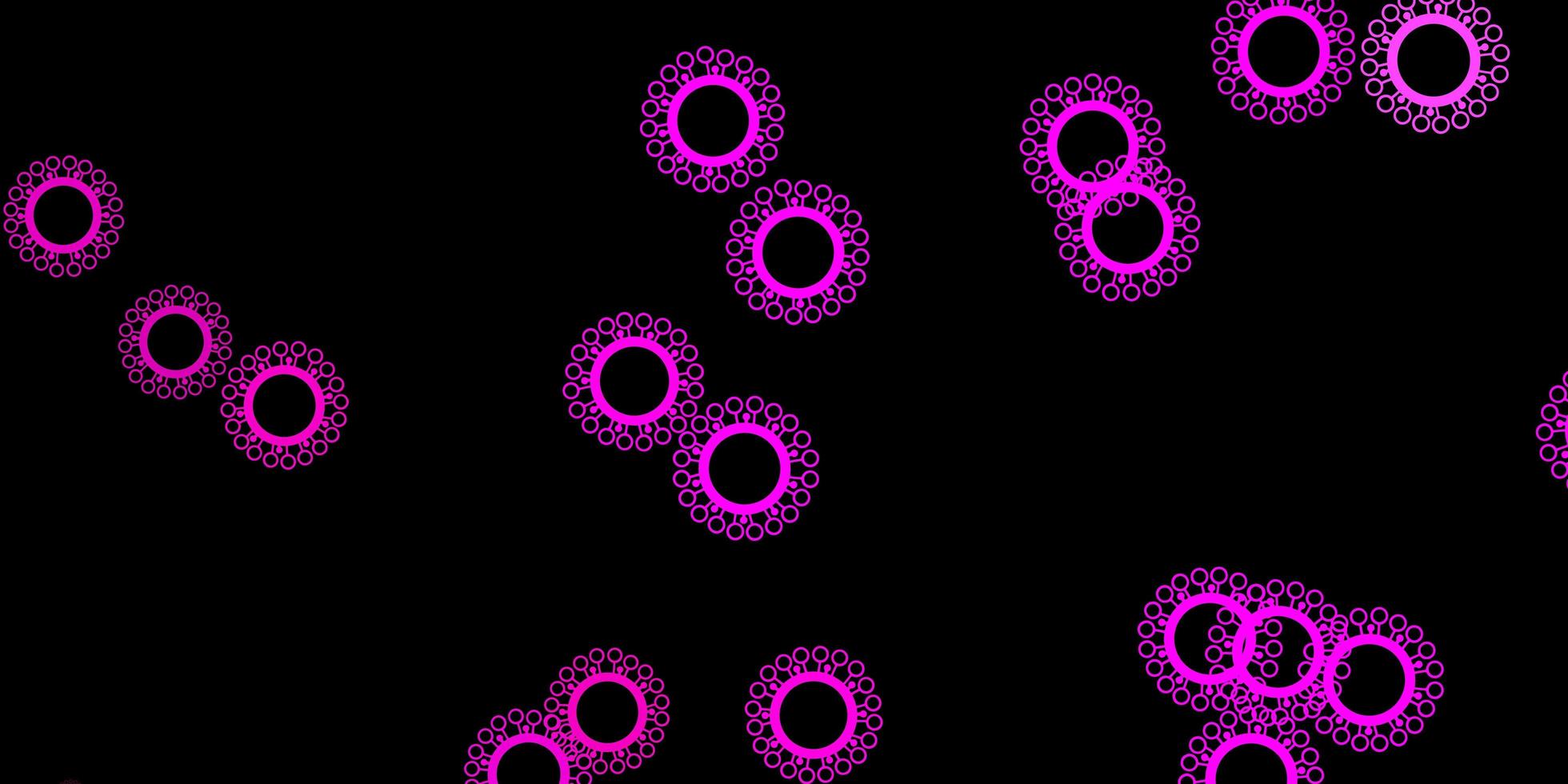 mörkrosa vektor mönster med coronavirus element