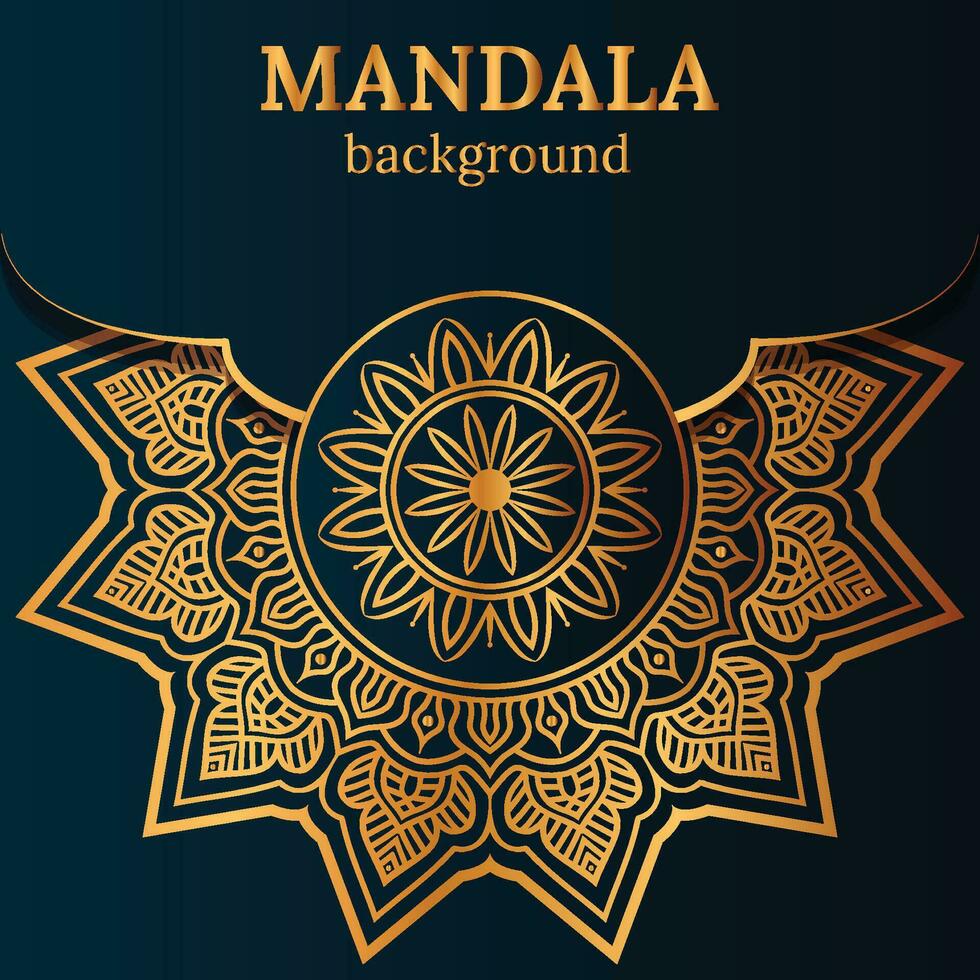 lyx mandala bakgrund med gyllene arabesk mönster arabicum islamic öst stil. dekorativ mandala för skriva ut, affisch, omslag, broschyr, flygblad, baner, och din önskad idéer. mandala för henna vektor