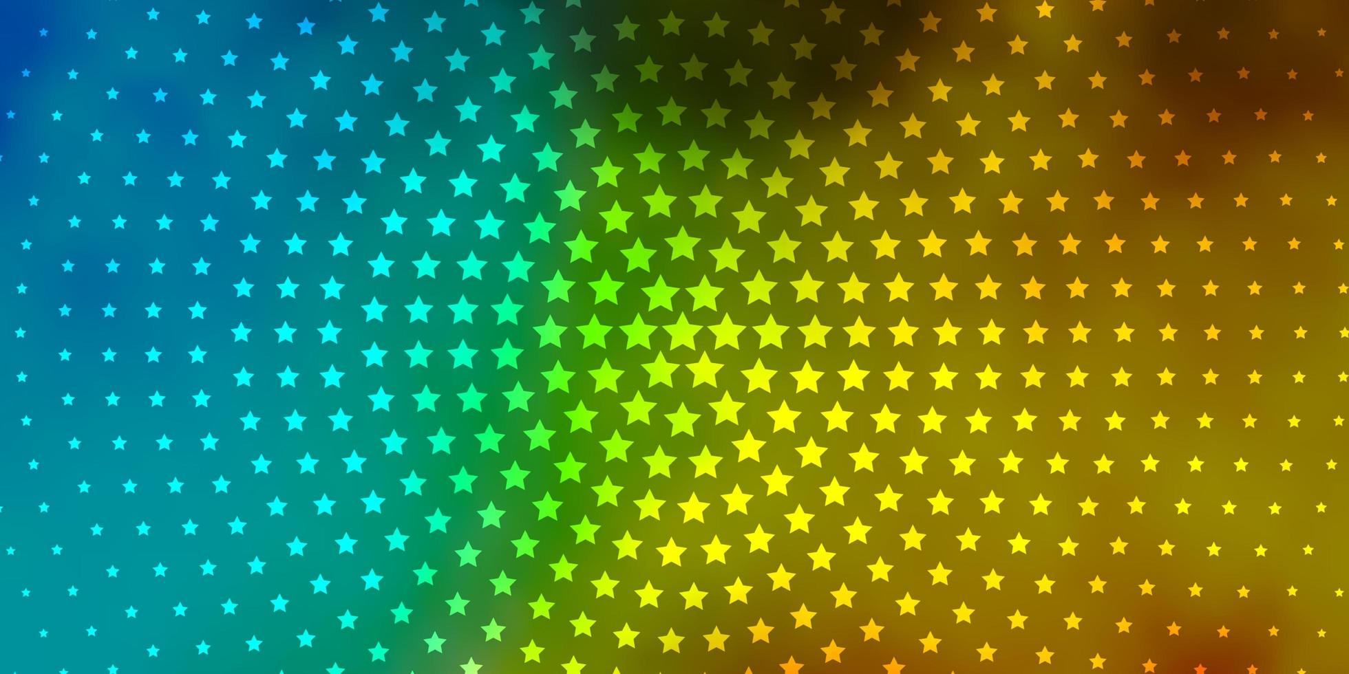 ljusblå gul vektorbakgrund med små och stora stjärnor suddar dekorativ design i enkel stil med stjärnmönster för inslagning av presenter vektor