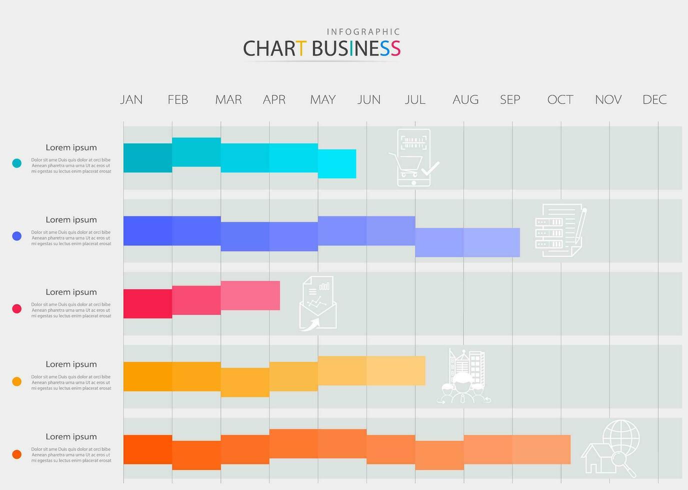 diagram infographic 12 månader modern tidslinje diagram kalender separerat vektor